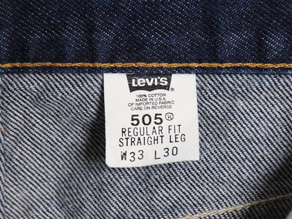 00s USA製 ★ リーバイス 505 デニム パンツ メンズ 33 30 / オールド インディゴ スリム テーパード ストレート ジーンズ ジーパン 濃紺 