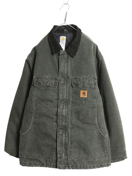 US企画 00s カーハート トラディショナル コート メンズ XL / オールド ダック ジャケット 中綿 キルティング ライナー MOS モス グリーン