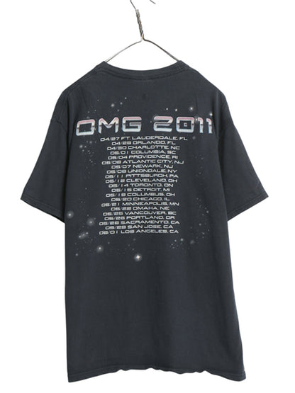 アッシャー ツアー 両面 プリント Tシャツ メンズ XL / オールド イラスト グラフィック R&B ヒップホップ ラップ 当時物 大きいサイズ 黒