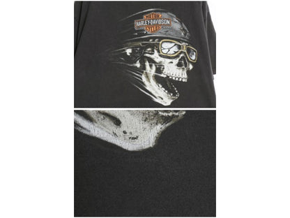 ハーレー ダビッドソン スカル プリント Tシャツ メンズ XL / 古着 オフィシャル バイク 両面 イラスト アート 黒 カットソー 大きいサイズ