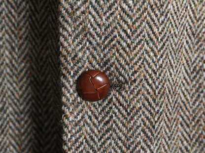 デッドストック 80s USA製 ハリスツイード テーラード ジャケット メンズ M 程/ 新品 ヴィンテージ ブレザー ウール ツイード ヘリンボーン