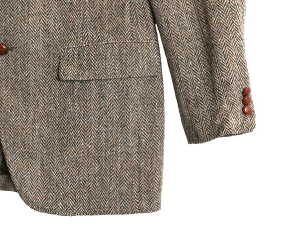 デッドストック 80s USA製 ハリスツイード テーラード ジャケット メンズ M 程/ 新品 ヴィンテージ ブレザー ウール ツイード ヘリンボーン