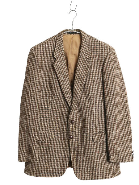 90s イギリス製 マークス&スペンサー ハリスツイード テーラード ジャケット メンズ L 程 オールド ヘビー ウール ツイード ブレザー 厚手