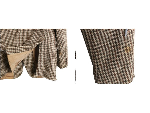 90s イギリス製 マークス&スペンサー ハリスツイード テーラード ジャケット メンズ L 程 オールド ヘビー ウール ツイード ブレザー 厚手