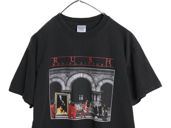 00s ラッシュ 両面 イラスト ツアー プリント Tシャツ メンズ M オールド グラフィック アート ヘビーウェイト ロック バンド プログレ 黒