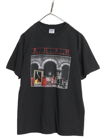 00s ラッシュ 両面 イラスト ツアー プリント Tシャツ メンズ M オールド グラフィック アート ヘビーウェイト ロック バンド プログレ 黒