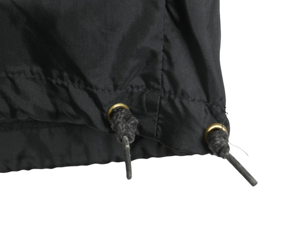 60s ★ ナイロン アノラック パーカー ジャケット メンズ M 黒 古着 ヴィンテージ フード プルオーバー ハーフジップ ハイネック ブラック