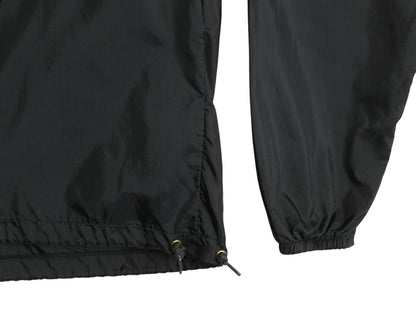 60s ★ ナイロン アノラック パーカー ジャケット メンズ M 黒 古着 ヴィンテージ フード プルオーバー ハーフジップ ハイネック ブラック