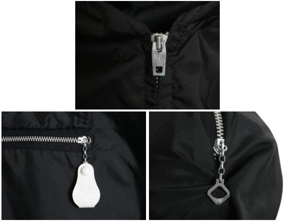 60s ★ ナイロン アノラック パーカー ジャケット メンズ M 黒 古着 ヴィンテージ フード プルオーバー ハーフジップ ハイネック ブラック