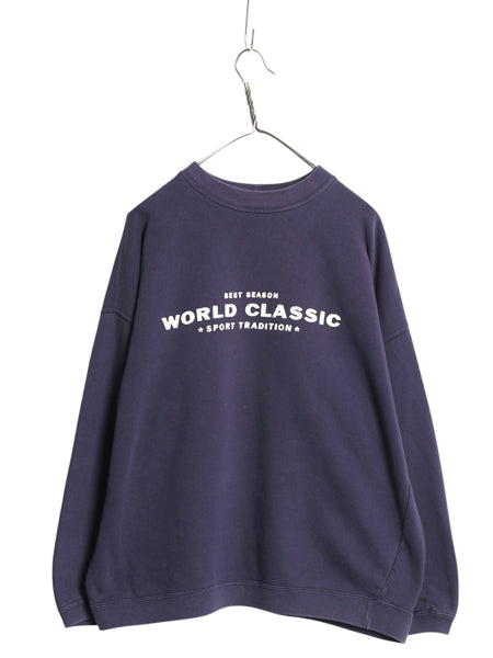90s オールド ギャップ プリント スウェット メンズ レディース S M / 古着 トレーナー 裏起毛なし クルーネック ゆったり シンプル ナス紺
