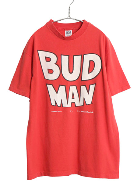 90s USA製 バドワイザー バドマン プリント Tシャツ メンズ XL オールド 企業 当時物 ビール キャラクター シングルステッチ 大きいサイズ 