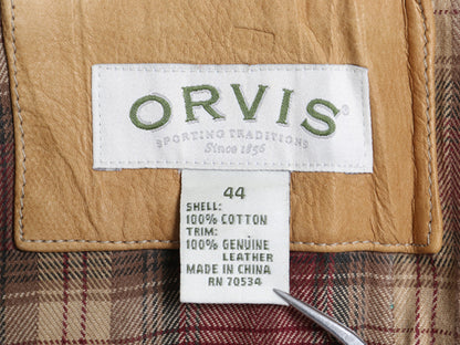 00s オービス ダック ハンティング ジャケット メンズ XL 程/ 古着 オールド アウトドア テーラード ブレザー 本革 レザー エルボーパッチ