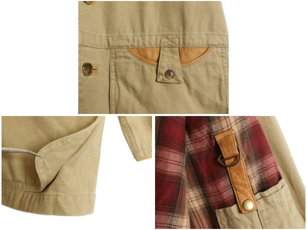 00s オービス ダック ハンティング ジャケット メンズ XL 程/ 古着 オールド アウトドア テーラード ブレザー 本革 レザー エルボーパッチ