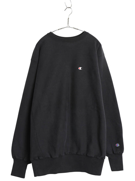 90s ★ チャンピオン リバースウィーブ スウェット メンズ XXL オールド トレーナー ワンポイント ヘビーウェイト 目付き 黒 大きいサイズ