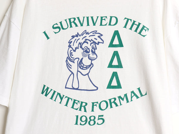80s USA製 キャラクター イラスト プリント Tシャツ XL 小さめ L ヴィンテージ グラフィック シングルステッチ ヘビーウェイト コットン 白