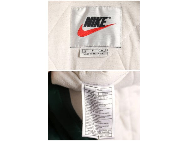 90s ナイキ フード付き 中綿 ナイロン ジャケット メンズ S オールド スウッシュ ウィンドブレーカー フルジップ ハイネック ポケット付き
