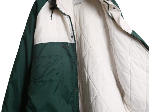 90s ナイキ フード付き 中綿 ナイロン ジャケット メンズ S オールド スウッシュ ウィンドブレーカー フルジップ ハイネック ポケット付き