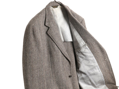 80s USA製 サウスウィック ツイード テーラード ジャケット メンズ XL 程 ヴィンテージ ウール ブレザー ストライプ 大きいサイズ トラッド