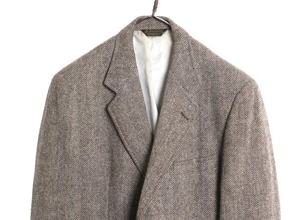 80s USA製 サウスウィック ツイード テーラード ジャケット メンズ XL 程 ヴィンテージ ウール ブレザー ストライプ 大きいサイズ トラッド