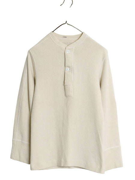50s 米軍実物 US ARMY M-1950 ヘンリーネック アンダーシャツ メンズ S / ヴィンテージ 長袖 Tシャツ ロンT サーマル リブ編み ナチュラル