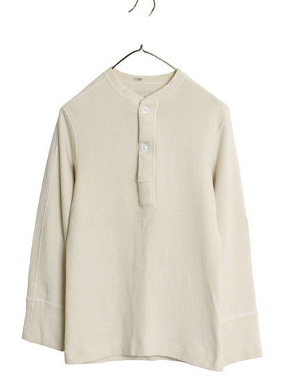 50s 米軍実物 US ARMY M-1950 ヘンリーネック アンダーシャツ メンズ S / ヴィンテージ 長袖 Tシャツ ロンT サーマル リブ編み ナチュラル