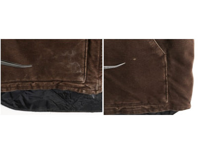 US企画 USA製 カーハート 中綿 ダック ベスト メンズ XL / 古着 フルジップ ナイロン キルティング ライナー 重ね着 前開き 廃盤 ワーク 茶