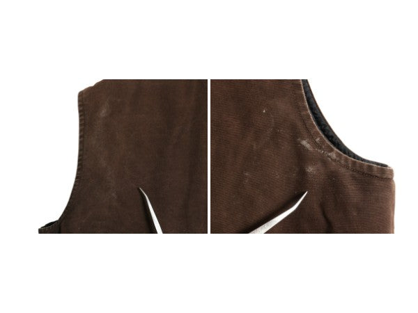 US企画 USA製 カーハート 中綿 ダック ベスト メンズ XL / 古着 フルジップ ナイロン キルティング ライナー 重ね着 前開き 廃盤 ワーク 茶