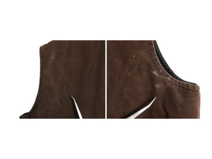 US企画 USA製 カーハート 中綿 ダック ベスト メンズ XL / 古着 フルジップ ナイロン キルティング ライナー 重ね着 前開き 廃盤 ワーク 茶