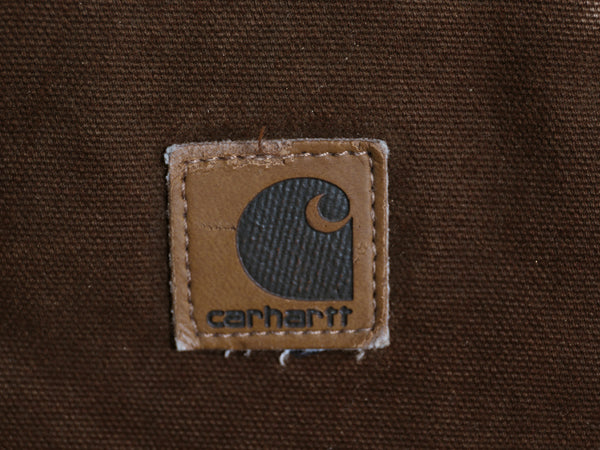 US企画 USA製 カーハート 中綿 ダック ベスト メンズ XL / 古着 フルジップ ナイロン キルティング ライナー 重ね着 前開き 廃盤 ワーク 茶
