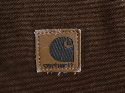 US企画 USA製 カーハート 中綿 ダック ベスト メンズ XL / 古着 フルジップ ナイロン キルティング ライナー 重ね着 前開き 廃盤 ワーク 茶