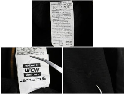 USA製 US企画 カーハート アクティブ ジャケット メンズ 2XL ダック パーカー 中綿 キルティング ライナー ブルゾン 大きいサイズ ブラック