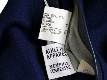 60s ★ HOWE 袖 本革 レザー ウール スタジャン メンズ XL 古着 ヴィンテージ サガラ ワッペン アワード ジャケット ブルゾン 大きいサイズ