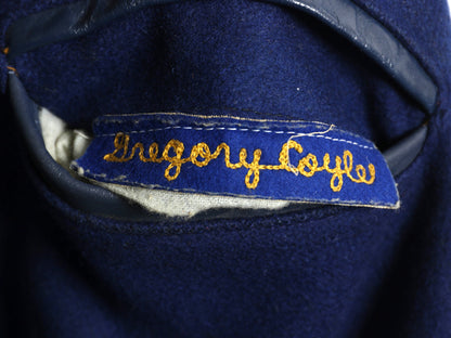 60s ★ HOWE 袖 本革 レザー ウール スタジャン メンズ XL 古着 ヴィンテージ サガラ ワッペン アワード ジャケット ブルゾン 大きいサイズ