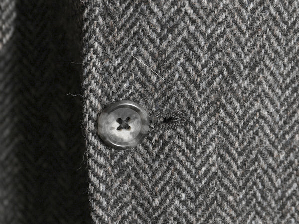 80s USA製 ランズエンド ハリスツイード テーラード ジャケット メンズ XL 程/ 古着 ヴィンテージ ブレザー ウール ツイード ヘリンボーン