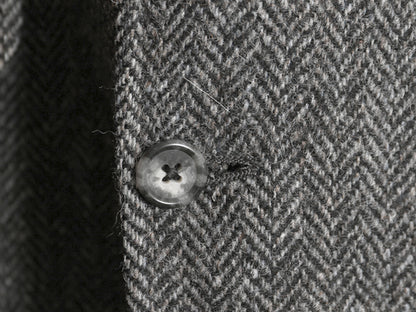 80s USA製 ランズエンド ハリスツイード テーラード ジャケット メンズ XL 程/ 古着 ヴィンテージ ブレザー ウール ツイード ヘリンボーン