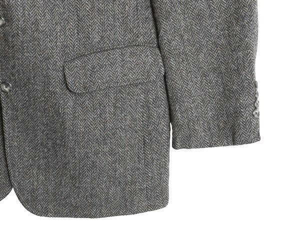 80s USA製 ランズエンド ハリスツイード テーラード ジャケット メンズ XL 程/ 古着 ヴィンテージ ブレザー ウール ツイード ヘリンボーン