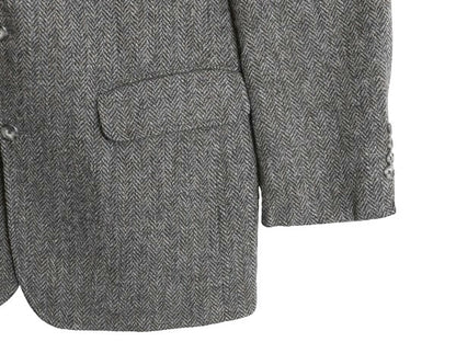 80s USA製 ランズエンド ハリスツイード テーラード ジャケット メンズ XL 程/ 古着 ヴィンテージ ブレザー ウール ツイード ヘリンボーン