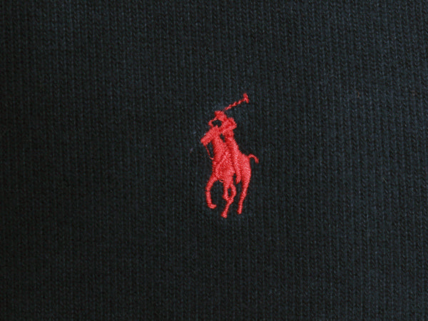 00s ポロ ラルフローレン ハーフジップ スウェット メンズ XL オールド プルオーバー コットン ニット ポニー刺繍 大きいサイズ ブラック