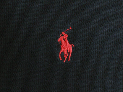 00s ポロ ラルフローレン ハーフジップ スウェット メンズ XL オールド プルオーバー コットン ニット ポニー刺繍 大きいサイズ ブラック