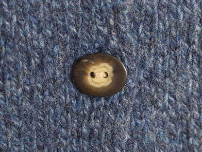 90s エルエルビーン ニット ベスト レディース M オールド アウトドア ウール 前開き 重ね着 セーター 無地 ポケット付き トップス ブルー