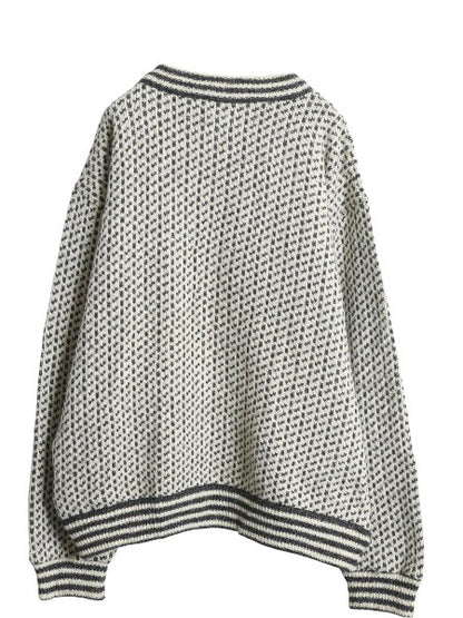 80s ノルウェー製 エルエルビーン バーズアイ ニット セーター メンズ XL / ヴィンテージ ウール ノルディック 総柄 ツートン 大きいサイズ