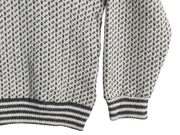 80s ノルウェー製 エルエルビーン バーズアイ ニット セーター メンズ XL / ヴィンテージ ウール ノルディック 総柄 ツートン 大きいサイズ