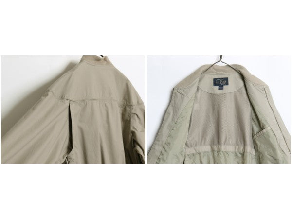 90s カタリナ ダービー ジャケット メンズ M 古着 オールド フルジップ ブルゾン ジャンパー カップショルダー スイングトップ グレージュ