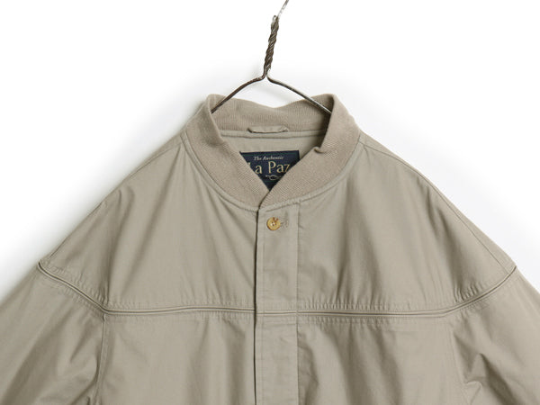 90s カタリナ ダービー ジャケット メンズ M 古着 オールド フルジップ ブルゾン ジャンパー カップショルダー スイングトップ グレージュ