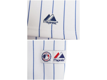 メッツ ベースボール シャツ メンズ L 程/ MLB オフィシャル マジェスティック 大リーグ ユニフォーム ゲームシャツ 重ね着 メジャーリーグ