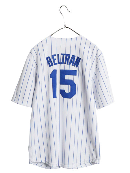 メッツ ベースボール シャツ メンズ L 程/ MLB オフィシャル マジェスティック 大リーグ ユニフォーム ゲームシャツ 重ね着 メジャーリーグ