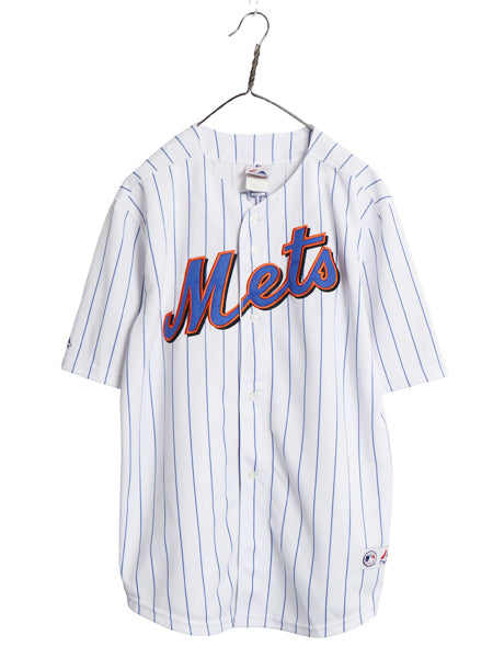 メッツ ベースボール シャツ メンズ L 程/ MLB オフィシャル マジェスティック 大リーグ ユニフォーム ゲームシャツ 重ね着 メジャーリーグ