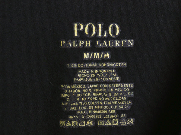 ポロベア ポロ ラルフローレン 長袖 Tシャツ メンズ M 古着 ロンT ロングスリーブ コットン カットソー キャラクター インナー シンプル 黒