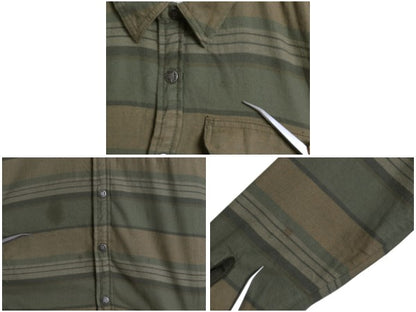 US企画 ノースフェイス ボーダー フランネル シャツ ジャケット メンズ M 古着 ボア パイル フリース ライナー付き 長袖シャツ ネルシャツ