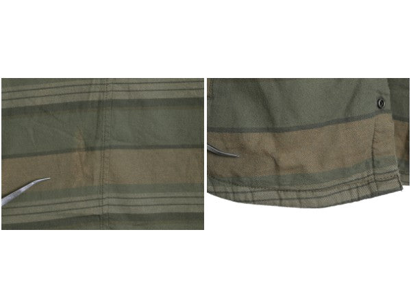 US企画 ノースフェイス ボーダー フランネル シャツ ジャケット メンズ M 古着 ボア パイル フリース ライナー付き 長袖シャツ ネルシャツ